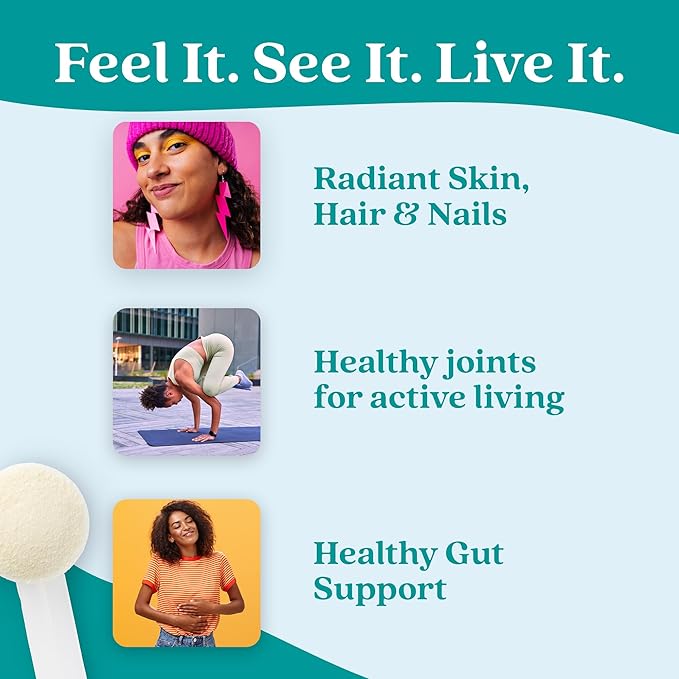 Further Food Vanilla Collagen Peptides Powder with Tremella Mushroom – 100% Grass-Fed Hydrolyzed Type 1 &amp 3 20g of Collagen per Serving Supports Skin Hair Nails &amp Joints 22.22 Oz