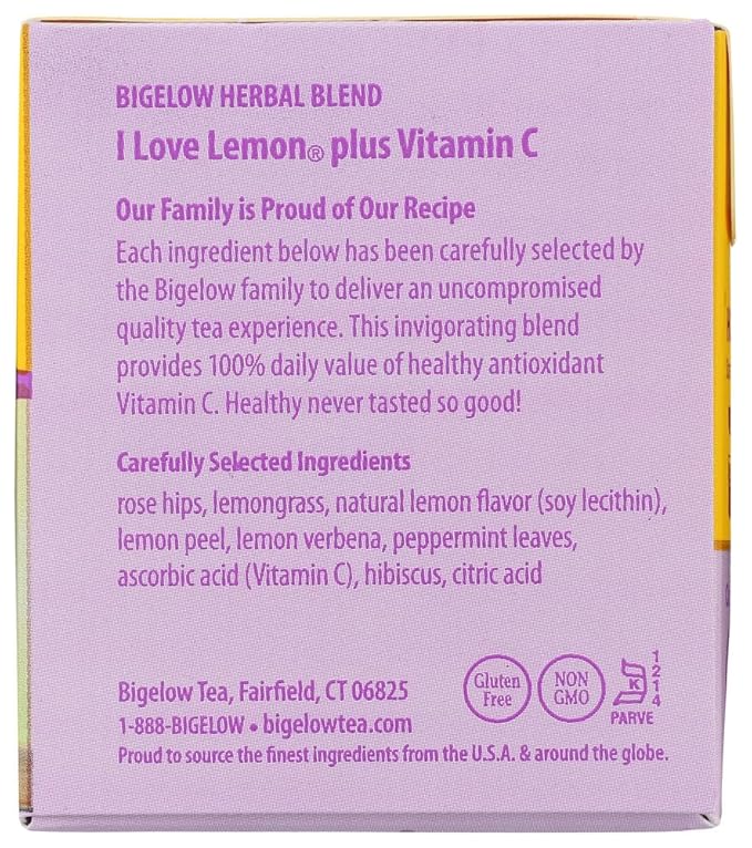 Bigelow Herbal Tea I Love Lemon 20 BAG (Pack of 18)18