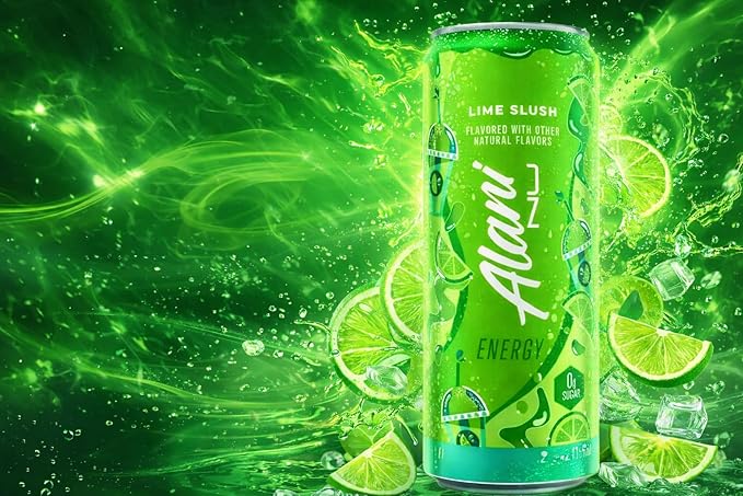 Lime Slush Energy Drink – Sugar Free Low Calorie Energy Drinks - 12 fl oz Can (3 Pack)