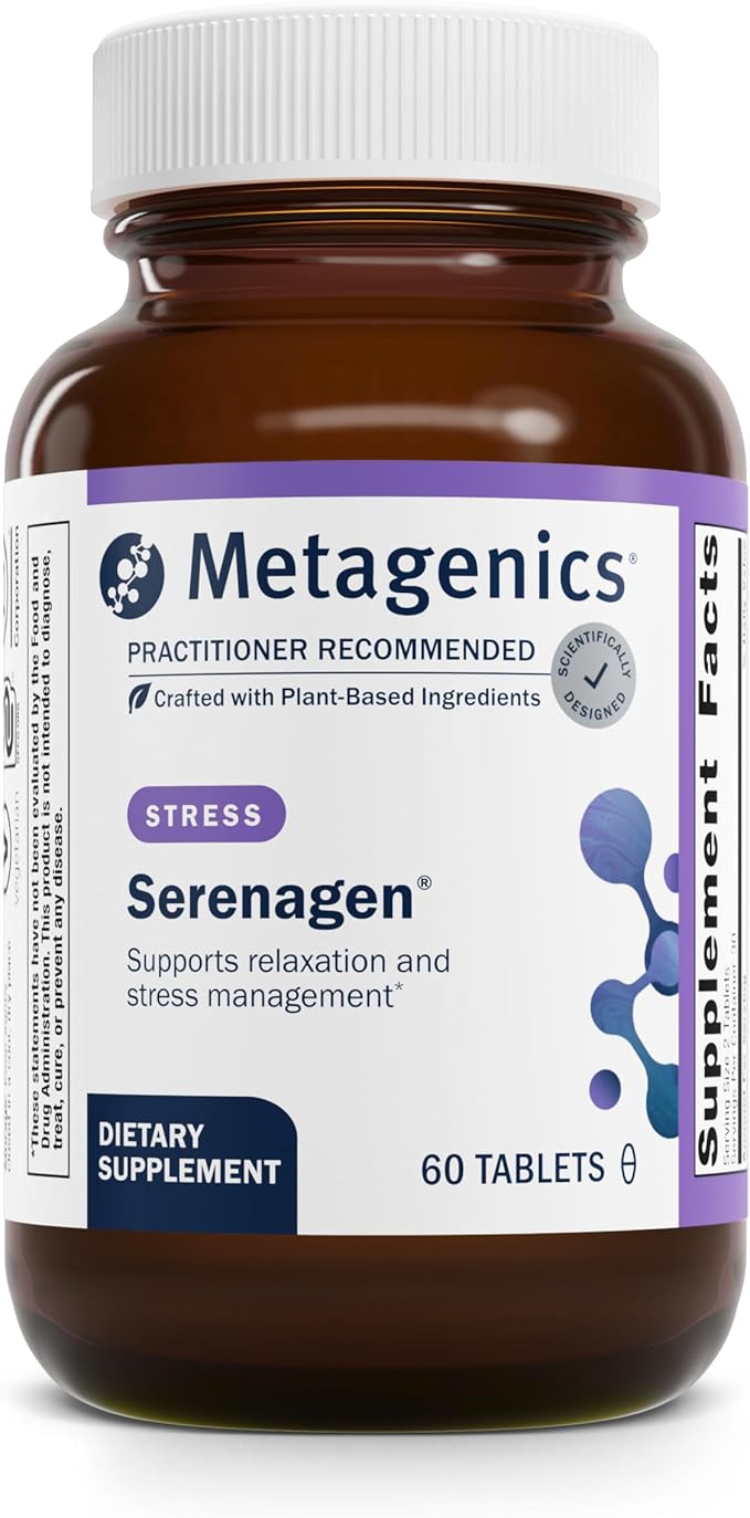 Metagenics Serenagen Supplement - Herbal Stress Management with Asian Ginseng &amp Chinese Herbs - Supports Calm Focus Energy &amp Sleep* - Non-GMO Gluten-Free Vegetarian - 60 Tablets