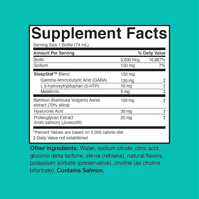 Dream Water Sleep Aid Supplement Drink Melatonin 5mg GABA 5-HTP 2.5 oz Sleep Water Snoozeberry + Beauty Zen Tonic 24-Pack