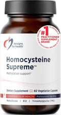 Designs for Health Homocysteine Supreme - Methylated B Vitamins with Riboflavin B6 B12 Folate L-Serine &amp TMG for Brain Support &amp Heart Health - Methylated Multivitamin (60 Capsules)