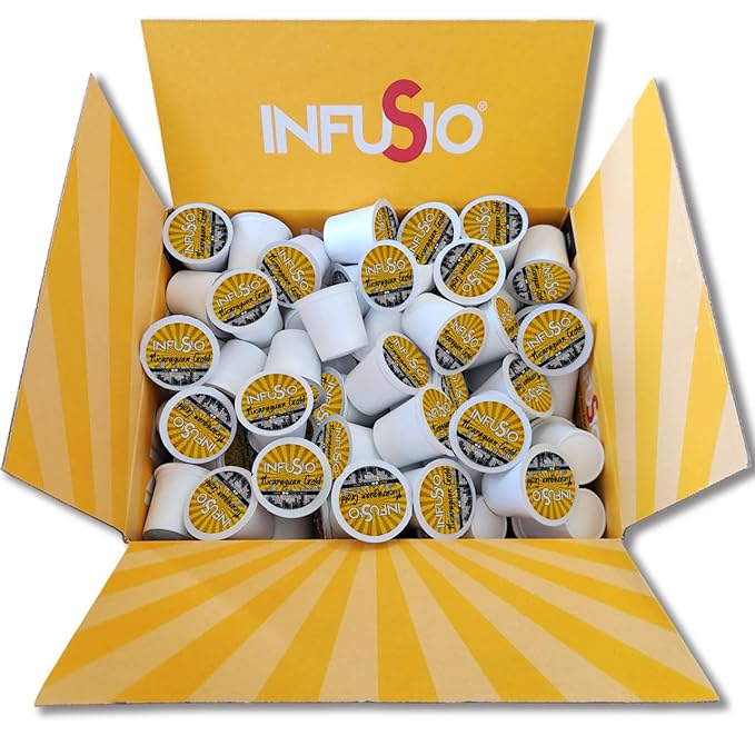 InfuSio Coffee Pods 96 Count Nicaraguan Gold Medium Light Roast Single serve Coffee pods for Keurig K Cup® Brewers - InfuSio Premium Roasted Keurig 2.0 Compatible