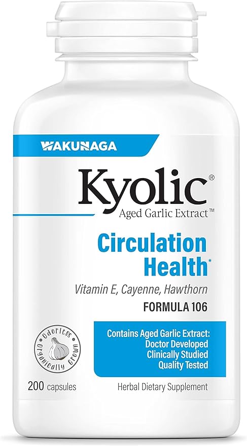 Kyolic Aged Garlic Extract Formula 106 Circulation Health* 200 Capsules.