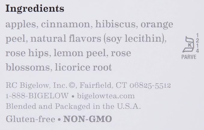 Bigelow Cinnamon Apple Herbal Tea Bags 28-Count Boxes (Pack of 6) Cinnamon Apple Hibiscus Flavored Herbal Tea Bags All Natural Non-GMO