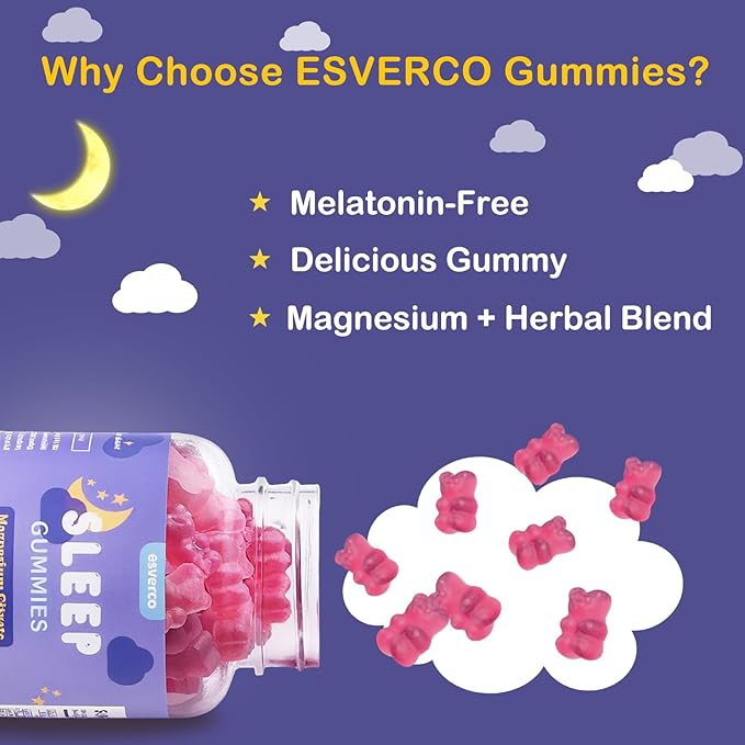 Sleep Gummies 500mg Magnesium Citrate High Absorption Magnesium Gummies with L-Theanine and Herbal Blend for Sleep Mood Relaxation for Adults Vegan Grape Flavor 120 Count
