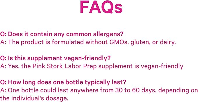 Pink Stork Labor Prep Supplement – Evening Primrose Oil &amp Red Raspberry Leaf for Third Trimester Gentle Labor &amp Postpartum Support Pregnancy &amp Breastfeeding Safe 60 Vegan Capsules