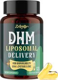 Zaigon Liposomal DHM Supplements 1000mg dihydromyricetin with l-cysteine Milk Thistle Electrolytes Ginger NAC L-Theanine &amp Vitamin B for Recovery After Drinking &amp Liver Support 120 Caps
