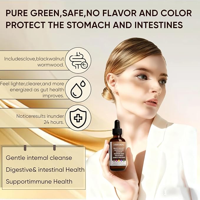 Vello Black Walnut Wormwood Gut Cleanse Wormwood Black Walnut Clove Drops Gentle Gut Cleanse &amp Health &amp Absorption with Pumpkin SeedPAU D'arco Soursop (1)