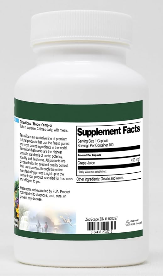 Grape Juice - 450 mg (100 Capsules ZIN: 520327) - 3 Pack