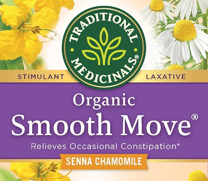 Traditional Medicinals Organic Smooth Move Chamomile Laxative Tea 16 Tea Bags (Pack of 6)
