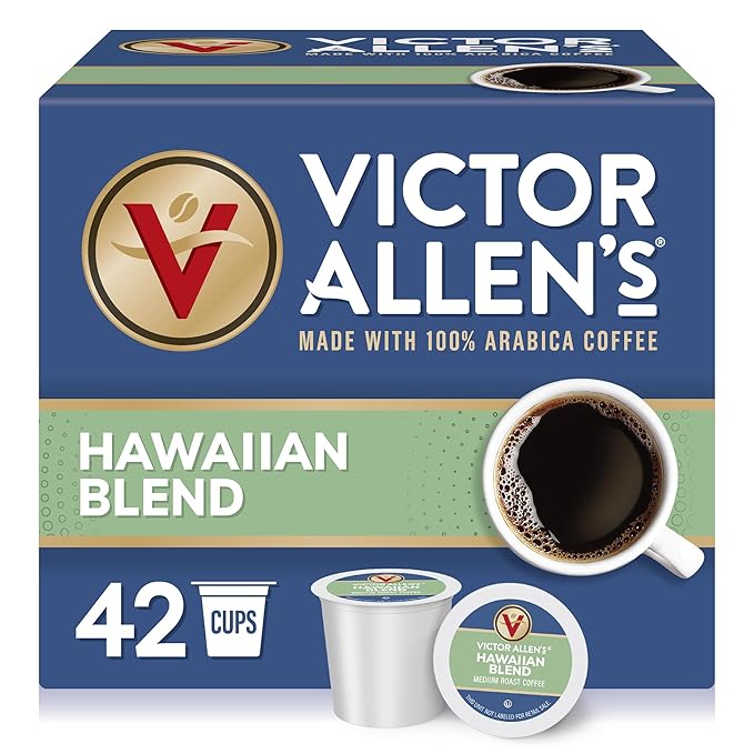 Victor Allen's Coffee Hawaiian Blend Medium Roast 42 Count Single Serve Coffee Pods for Keurig K-Cup Brewers (formerly Kona Blend)