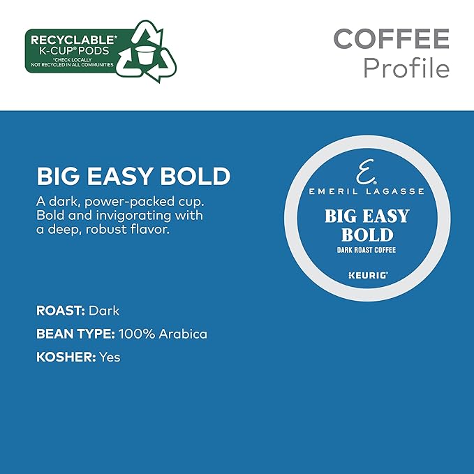 Emeril Big Easy Bold Keurig Single-Serve K-Cup Pods Dark Roast Coffee 96 Count