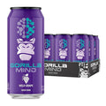Gorilla Mind Energy Drink | Unmatched Energy · Amplified Focus | N-Acetyl-L-Tyrosine Alpha-GPC 200mg Caffeine Uridine Saffron | 0 Sugar Or Artificial Colors | 16oz 12-Pack (Wild Grape)
