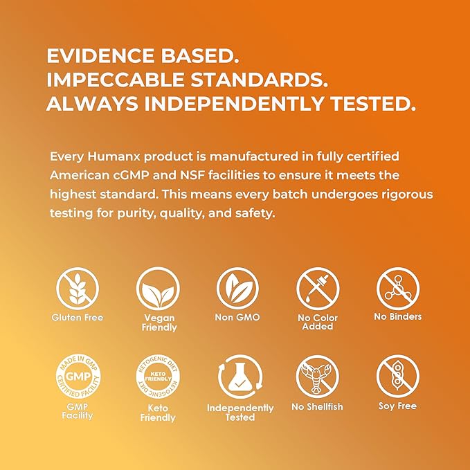 HUMANX Fisetin 500mg - 98% Pure Fisetin Supplement - Powerful Serving Size (Similar to Apigenin Luteolin Quercetin) Senolytic Activator - Natural Polypheonols - USA Made Non-GMO Fisetin Capsules