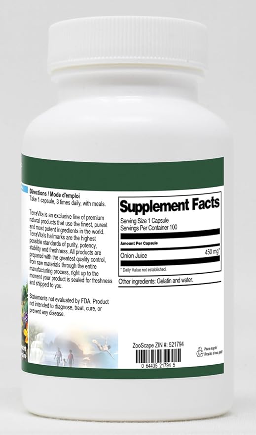 Onion Juice - 450 mg (100 Capsules ZIN: 521794) - 3 Pack