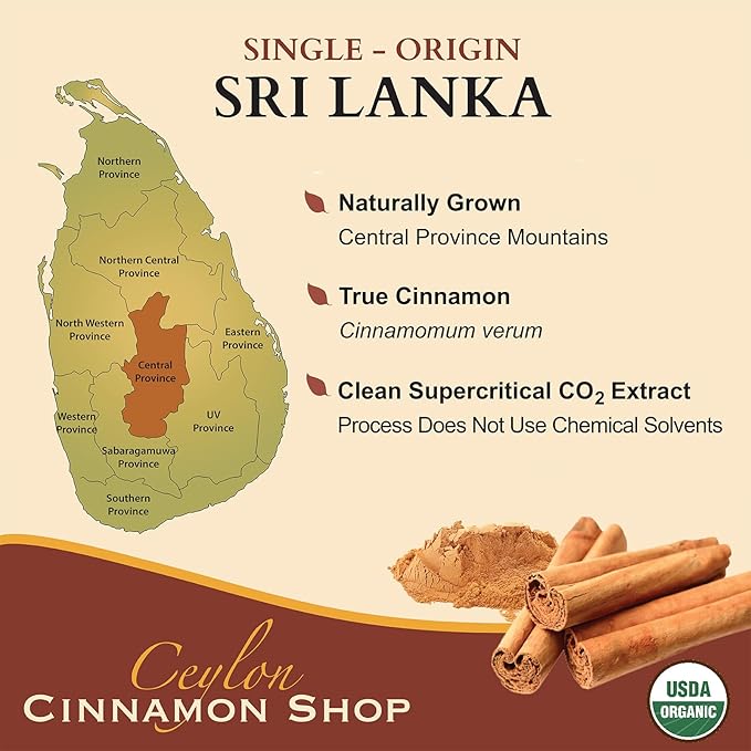 Ceylon Cinnamon Shop CinnaGuard™ Organic Ceylon Cinnamon Capsules | Extra Strength | 4 Month Supply | 120 Count - Non-GMO &amp Gluten Free Supplement
