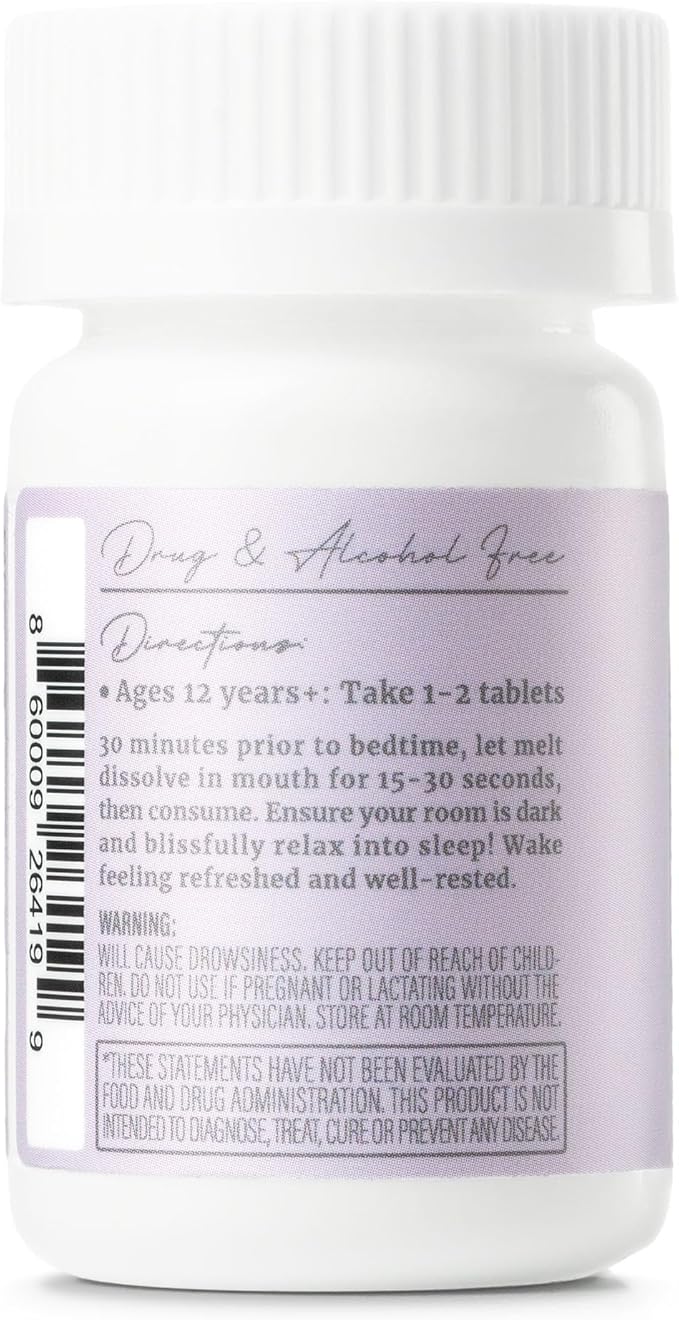 Wink Well 3 mg Melatonin Sugar Free Sleep Melts for Adults- Nighttime Natural Sleep Aid to Help Increase Sleep Boost Immune System- Easy Dissolvable Sleep Supplement- 30 Tablets