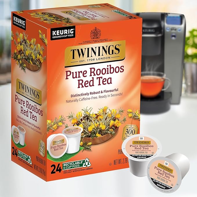 Twinings of London Pure Rooibos Herbal Tea K-Cups for Keurig® 24 count (Pack of 4)