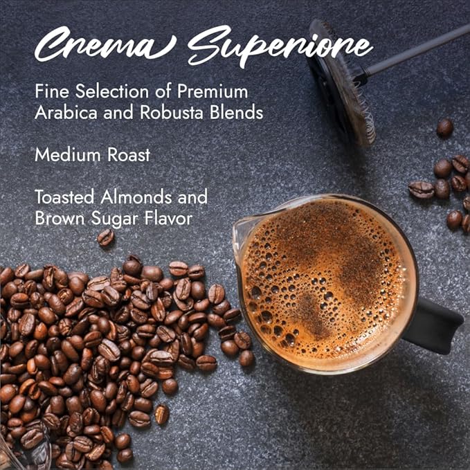 Caffè Borbone Whole Bean Coffee Blend Crema Superiore Medium Roast Roasted and Freshly Packaged in Italy 2.2 Pound Bag (Pack of 2)