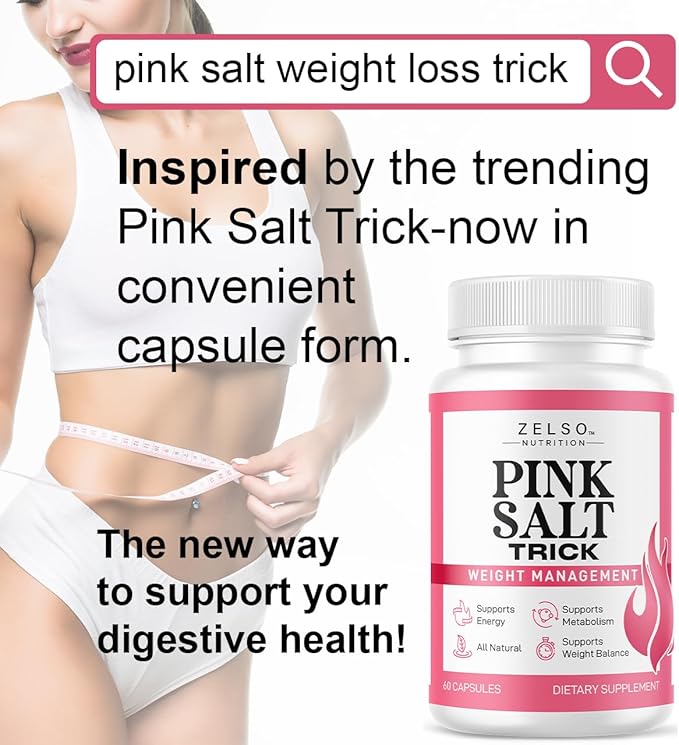 (2 Pack) Pink Salt Trick Capsules - Original PinkSalt Trick Supplement for Weight Energy &amp Metabolism - All Natural Advanced Support Formula Pills Reviews 120 Capsules for 2 Months