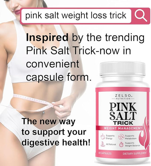 (3 Pack) Pink Salt Trick Capsules - Original PinkSalt Trick Supplement for Weight Energy &amp Metabolism - All Natural Advanced Support Formula Pills Reviews 180 Capsules for 3 Months