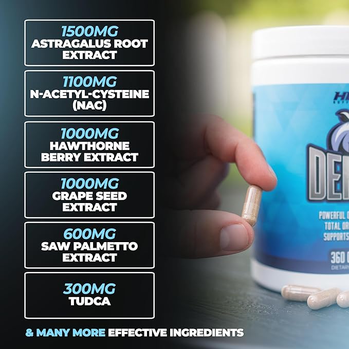 Defend Cycle Support - Most Stacked &amp Complete Organ Protection Liver Support Kidneys Heart Prostate &amp Immune System On Cycle - Contains NAC TUDCA Milk Thistle Astragalus &amp More (36