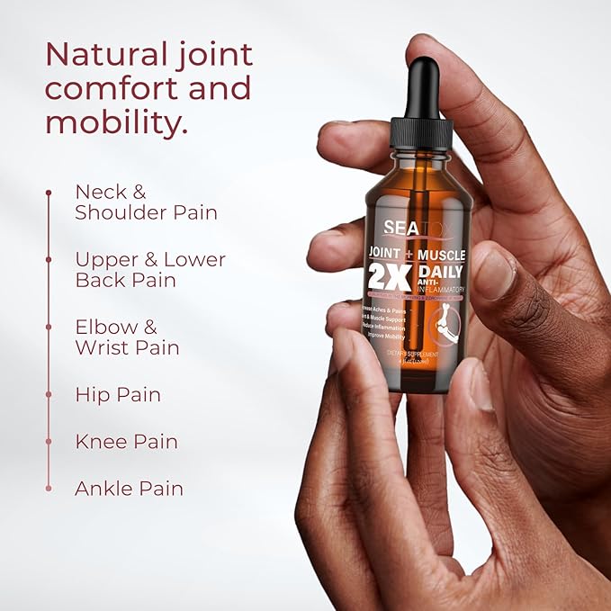 Joint + Muscle Liquid Support - Natural Herbal Blend - For Joint Support Cartilage Mobility &amp Heart Health - Fast-Acting Liquid Supplement - 98% Absorption - Made in the USA - 30-Day Supply
