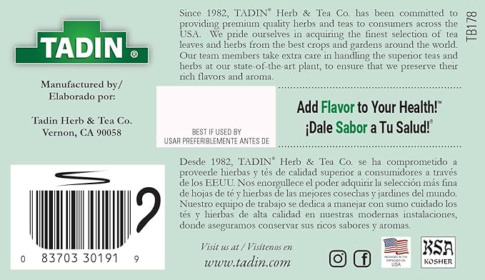 Tadin Eucalyptus Tea Herbal Tea Caffeine Free 24 Tea Bags Per Box Pack of 6