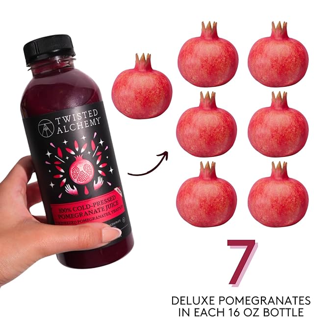 Twisted Alchemy Cold Pressed Juice Kit 6-Pack – 2 Passion Fruit 2 Watermelon Twist 2 Pomegranate – All Natural Non-GMO No Sugar Added Preservative Free – 16 oz Bottles