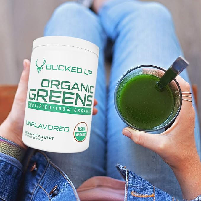 Greens Superfood Powder Unflavored | 8 Most Essential Mixed Greens | Certified 100% Organic | Chlorella Spinach Kale Spirulina Alfalfa Broccoli Wheat Grass &amp Barley Grass | 30 SERV | 9.52 O