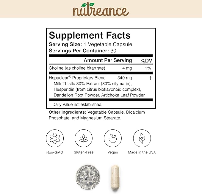 Natural Liver Support Supplement with Hesperidin - Non-GMO Vegan Gluten-Free
