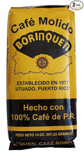 Cafe Molido Borinquen Pure Ground Coffee From Puerto Rico Mountains 14 Ounce Bags (2 Pack)