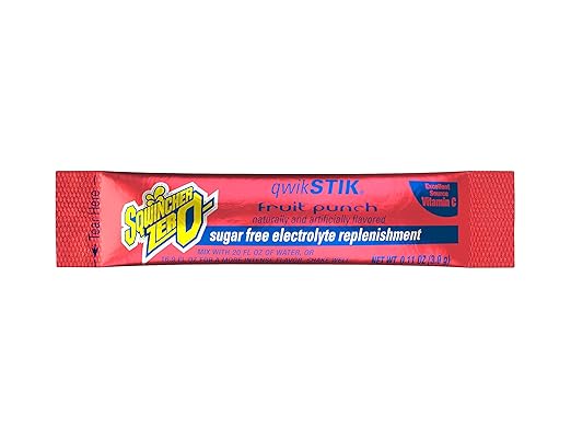 Sqwincher Sqweeze Electrolyte Freezer Pops Zero Sugar Assorted Flavors 5 bags of 10 (50 Total Freezer Pops) and Sqwincher Zero Qwik Stik Sugar Free Fruit Punch .11 0z (Pack of 50)