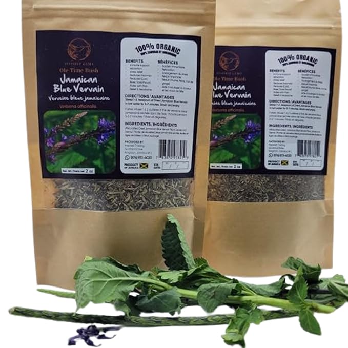 100% Jamaican Blue Vervain organic tea-2Pack-.handpicked in Jamaica- Blue Vervain herb Jamaica Bush tea Jamaican Herbs
