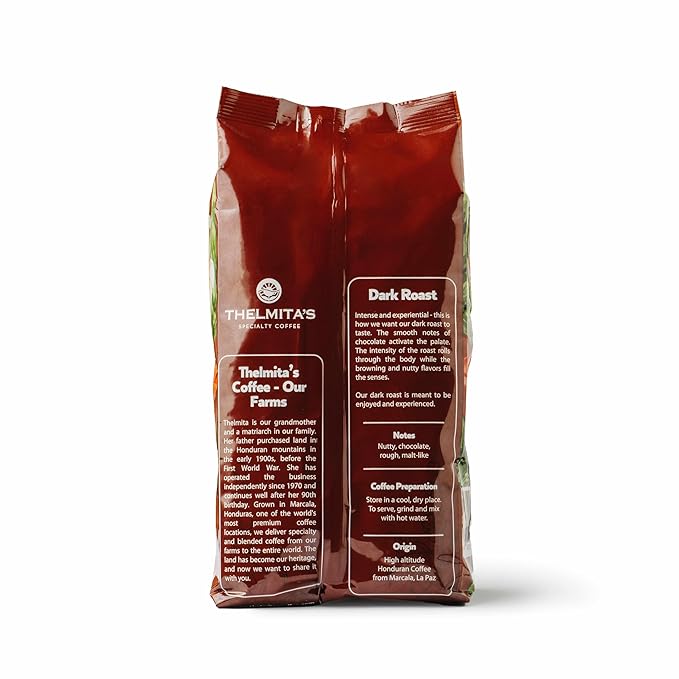 2.25 lbs — Dark Roast — 3 bags — Dark Roast Honduran Coffee Whole Bean — Single Origin Single Estate Specialty Beans — Intense Flavor with Rich Creamy Nutty Smooth Chocolate Notes and Low-Acid —