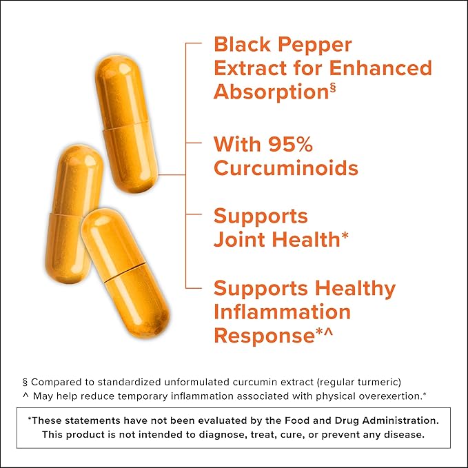 Qunol Turmeric Curcumin with Black Pepper 2250mg Turmeric Extract with 95% Curcuminoids Extra Strength Turmeric Supplement Enhanced Absorption Joint Support Supplement 150 Vegetarian Capsules