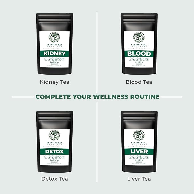 Elephantal Wellness Heart Herbal Tea – Herbal Loose Leaf Tea for Circulation &amp Cardiovascular Support with Hawthorn Cinnamon Ginger &amp Turmeric – Lightly Caffeinated Green Tea Blend 2oz 20