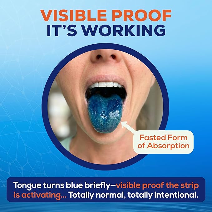 Methylene Blue Supplement for Mental Clarity and Memory – High Purity Pharmaceutical Grade Methylene Blue Strips – Fast-Acting Nootropic Brain Support – Mint Flavor 15 Count (20mg per Strip)