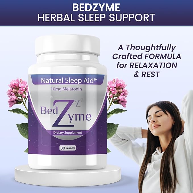 Sleep Aid Supports Natural Sleep &amp Relaxation – 30 Capsules Sleep Supplement to Help with Calmness &amp Rest – 10mg Melatonin &amp REM Enzyme Delivery System (Serving Size: 2 Capsules)