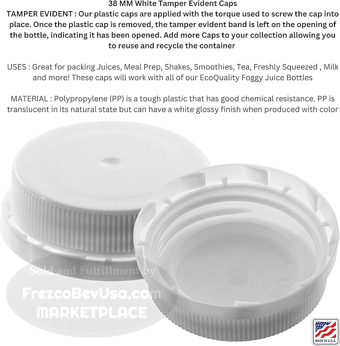 64 Oz Jugs Juice Bottles (Pack Of 6 x 64 Oz Ea) With White Tamper Evident Screw Caps – Great for Homemade Juices Milk Smoothies Tea and Other Beverages - Food Grade BPA Free