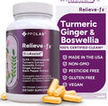 PPO Lab® Relieve-fx™ DLPA Boswellia Turmeric Ginger Supplement for Inflammation Health Heart Gut Cramps Joint Stress Relief Factors as Curcumin Boswellic Acid Black Pepper Extract 180 Capsules