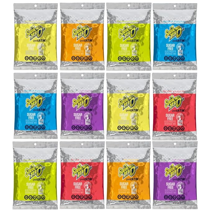 Sqwiincher Zero 6 Flavor - Qwik Stik - Sugar-Free Electrolyte Powdered Beverage Mix (600 Pack)