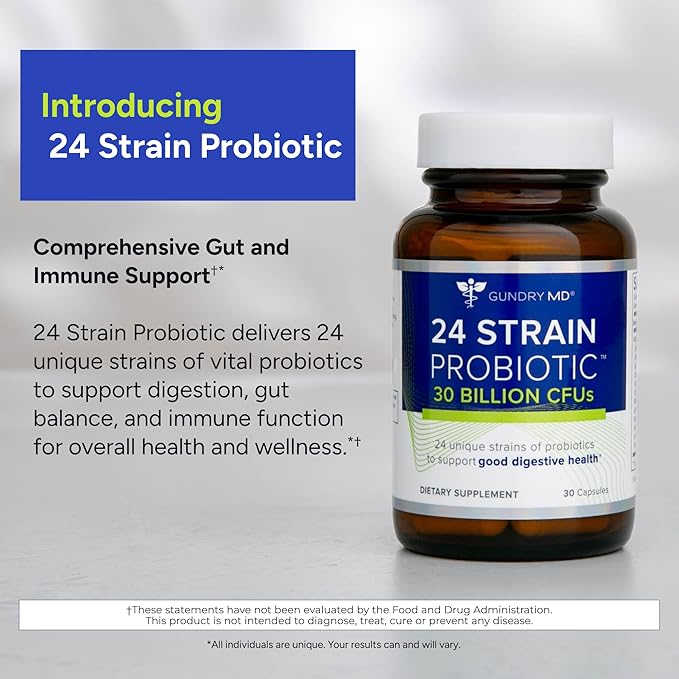 Gundry MD® 24 Strain Probiotic with 30 Billion CFUs 30 Count