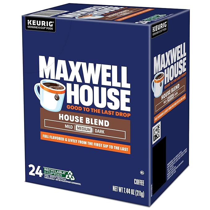 Maxwell House House Blend Coffee Keurig Single Serve K-Cup Pods 24 Pods Per Pack Case Of 4 Packs