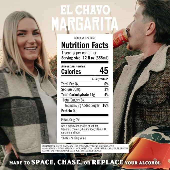 Blake’s Zero Proof El Chavo Margarita Sparkling Mocktail Non Alcoholic Carbonated Juice Beverage Gluten Free Mango &amp Habanero Inspired Flavor 12 Pack