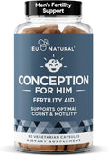 Eu Natural Conception for Him - Male Fertility Supplements with Ashwagandha Folate &amp Zinc - Sperm Count Motility &amp Strength Support - Fertility Support for Men 60 Vegetarian Capsules