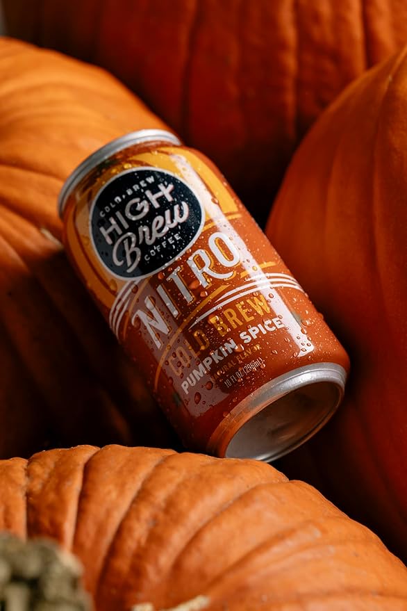 High Brew Coffee Nitro Pumpkin Spice Cold Brew Coffee 10 Fl Oz Ready-To-Drink (Pack of 12)