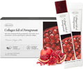 Korean Collagen Jelly Sticks - 25 Pomegranate Flavored Marine Collagen Peptide Snacks for Anti-Aging- Collagen Protein Sugar-Free Travel Packs for Hair &amp Nail Strength
