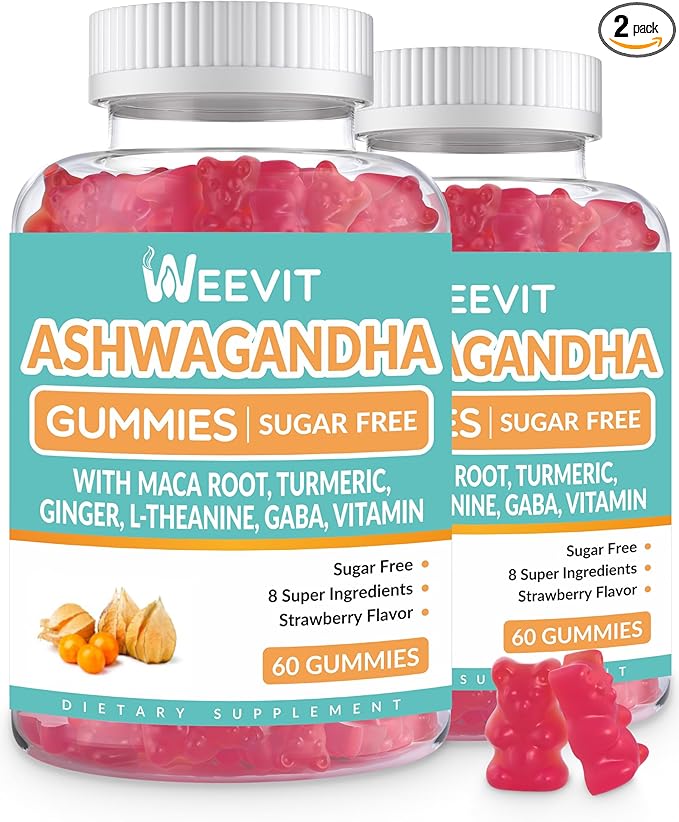 Ashwagandha Gummies with Vitamin D for Women &amp Men Ashwagandha Gummy with Maca Root Powder | Organic Ashwa Gummies for Boost Energy